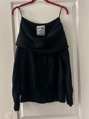Garage Black Off-Shoulder Sweater